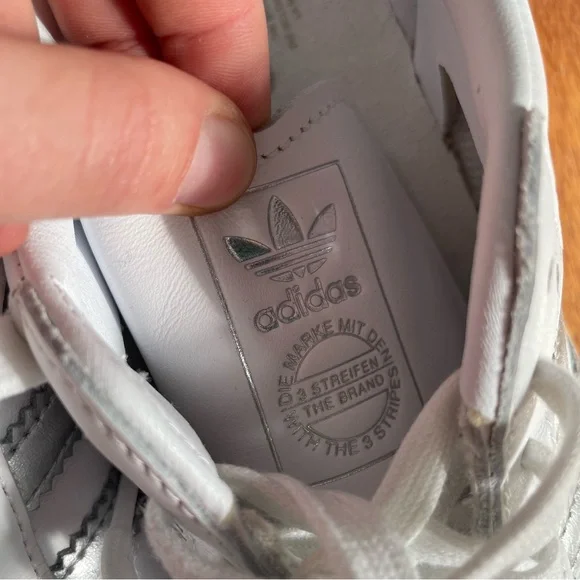 Adidas Samba OG Shoes White Silver Gray Lace Up Sneaker Rubber Sole Womens 7 - Picture 9 of 11